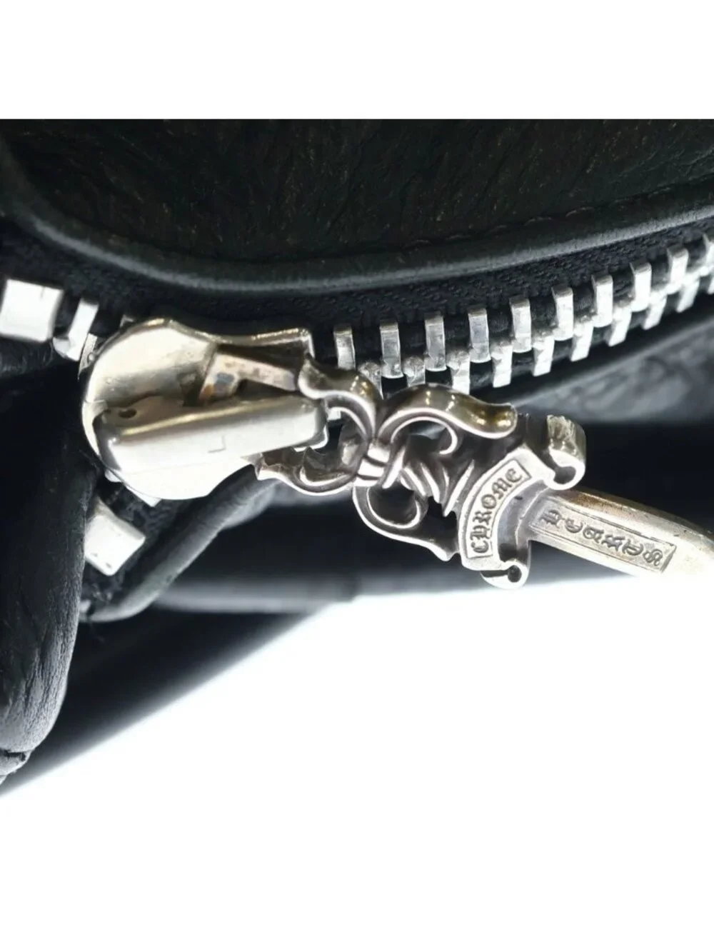 Chrome Hearts Shoulder Bag Tiny Gunslinger Strap Leather Black